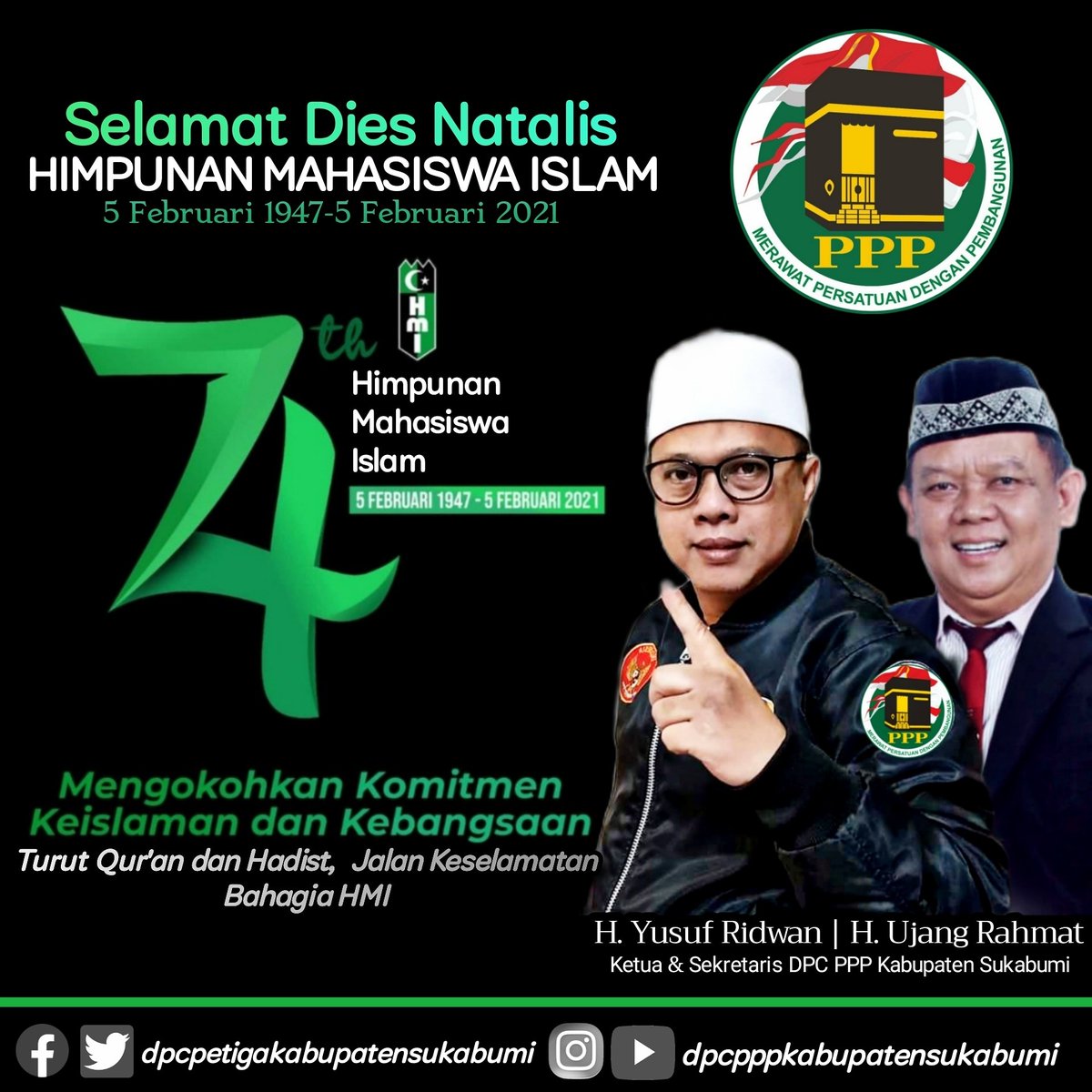 PetigaSukabumi's tweet photo. Selamat Dies Natalis
Himpunan Mahasiswa Islam (HMI)
Teruslah berjuang mencetak kader-kader terbaik untuk bangsa dan negara. https://t.co/G7WPwuMVCz