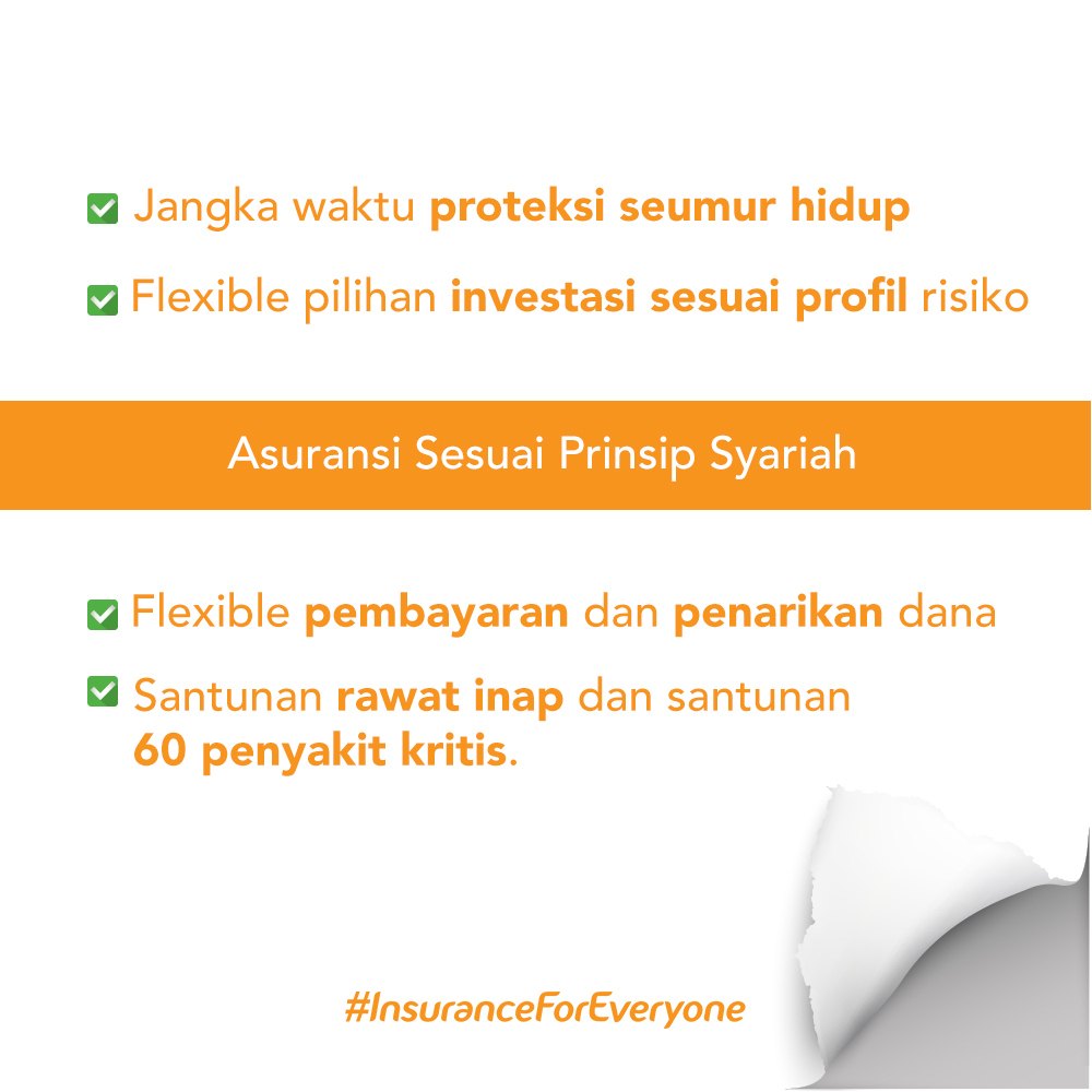 BNILifeID's tweet photo. Asuransi jiwa dan investasi yang dikelola dengan prinsip sesuai Syariah. Tambahan manfaat asuransi kesehatan dengan santunan rawat inap dan santunan 60 Penyakit kritis. #InsuranceForEveryone https://t.co/ylnkb0VXeG
