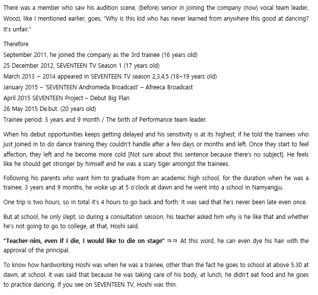 Hoshi debut process“Later, after I become way older and I looked back, I think SEVENTEEN will be the only thing that remains.” – Hoshi“SEVENTEEN can’t be without you” – The8 to Hoshi @pledis_17  #SEVENTEEN  #세븐틴  #HOSHI  #호시