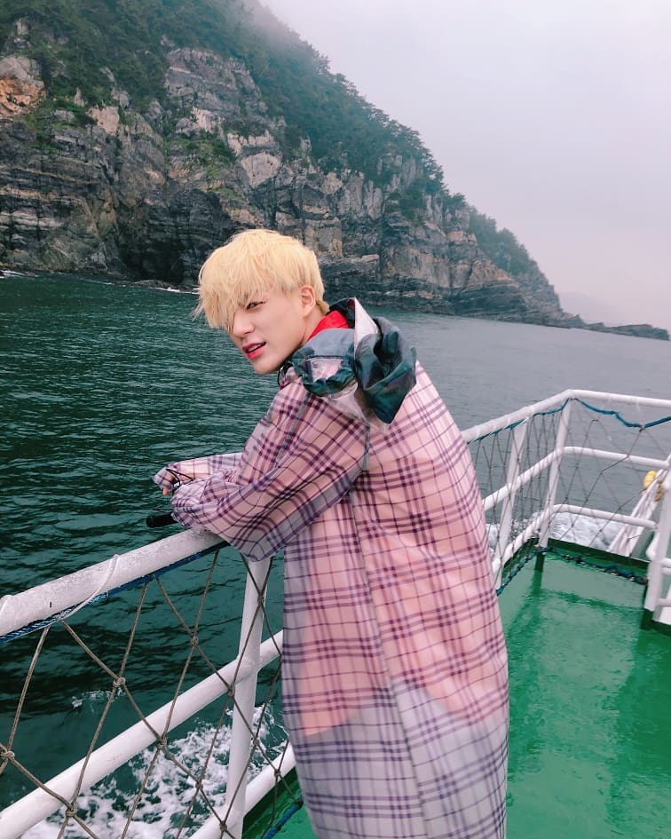 It was raining that time so he can't open his eyes while taking this .