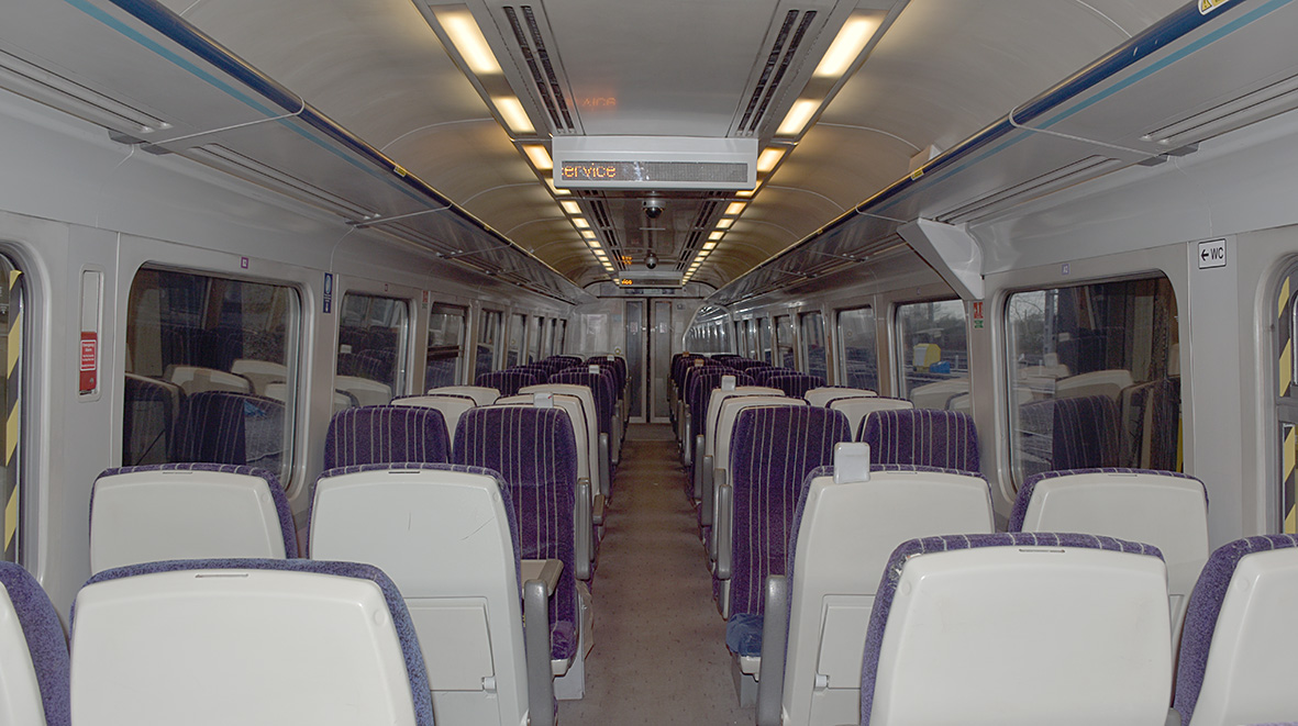 northernassist's tweet photo. Last week, our final purple train headed off the network to be refurbished 👋. 
This train will have:
🔵⚪️ Complete respray to Northern blue &amp; white
🔧 Maintenance
🖌 Interiors stripped back and repainted 
🧵 New carpets
💺 New seats
Watch this space for updates on the refurb 👀 https://t.co/7tU6KOrYXa