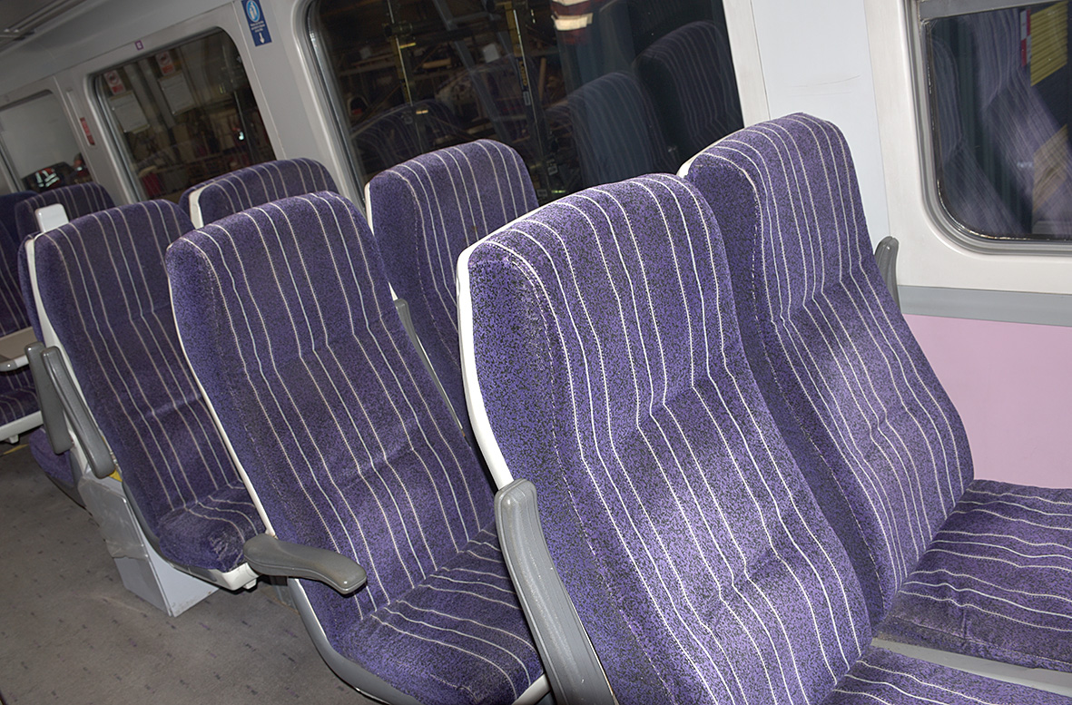 northernassist's tweet photo. Last week, our final purple train headed off the network to be refurbished 👋. 
This train will have:
🔵⚪️ Complete respray to Northern blue &amp; white
🔧 Maintenance
🖌 Interiors stripped back and repainted 
🧵 New carpets
💺 New seats
Watch this space for updates on the refurb 👀 https://t.co/7tU6KOrYXa
