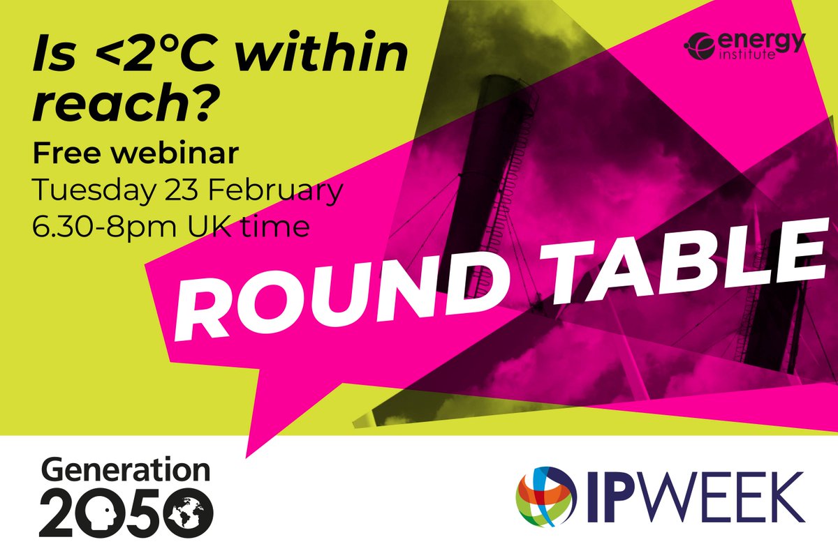 Energy Institute (@energyinstitute) on Twitter photo Free tix available for the #IPWeek #Generation2050 round table, Is <2C within reach?
#Netzero champion <a href="/griffitha/">Andrew Griffith MP</a> MP, <a href="/Chrysaor_Ltd/">Chrysaor</a> CEO Phil Kirk, former <a href="/eciu/">eciu</a> head <a href="/_richardblack/">Richard Black</a> in conv with young energy profs from A'deen, HK, Lagos, London
Register: energyinst.org/whats-on/searc… Free tix available for the #IPWeek #Generation2050 round table, Is <2C within reach?
#Netzero champion <a href="/griffitha/">Andrew Griffith MP</a> MP, <a href="/Chrysaor_Ltd/">Chrysaor</a> CEO Phil Kirk, former <a href="/eciu/">eciu</a> head <a href="/_richardblack/">Richard Black</a> in conv with young energy profs from A'deen, HK, Lagos, London
Register: energyinst.org/whats-on/searc…