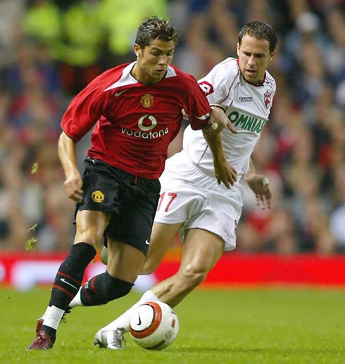 In The 2004/05 Season, Ronaldo racked up 50 Appearances for the red devils equating to 3715 mins of first team football at Old Trafford, where he scored 9 and assisted 9, in a season where he helped them to an FA cup final and 3rd Place in the Premier league table.