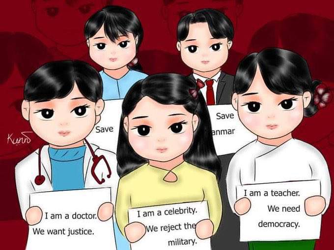 As a student neither as a youth , I can't stay chilly for my country's future.
Freedom From Fear!

#HearTheVoiceOfMyanmar 
#WeNeedDemocracy