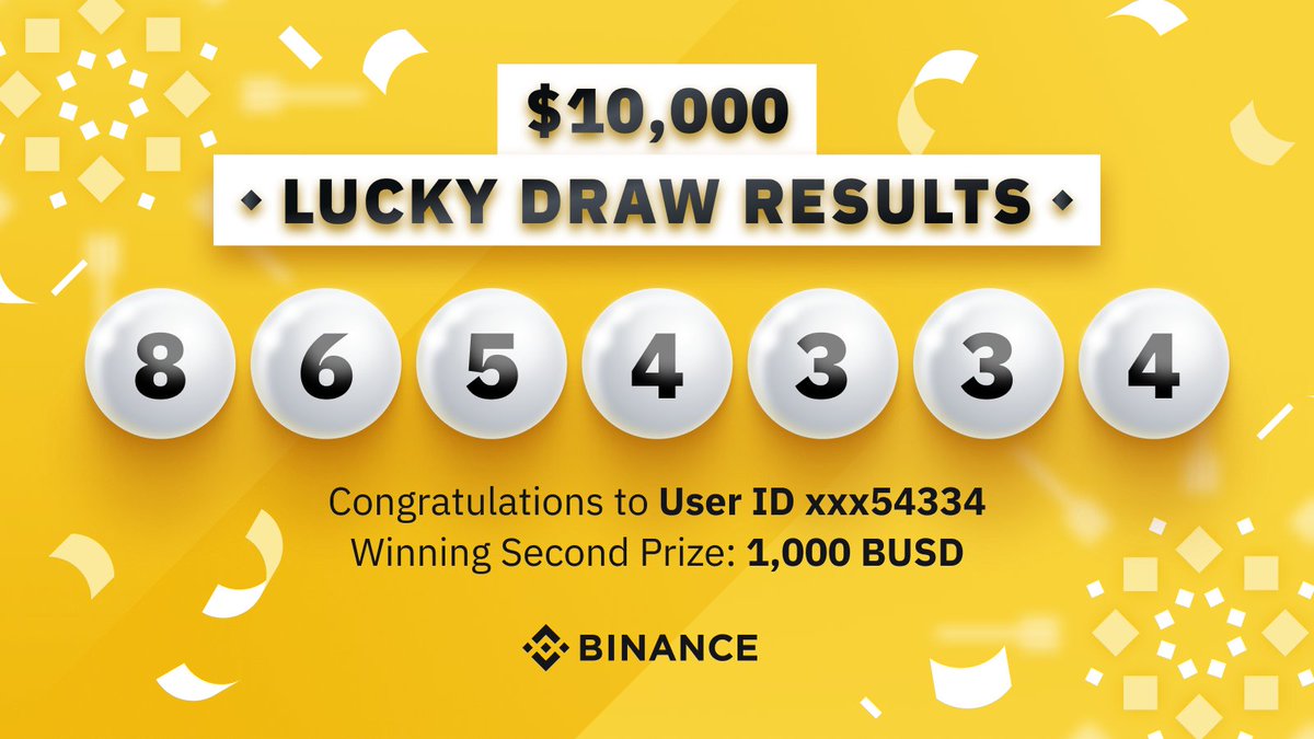 binance's tweet photo. 🥈 Congratulations to user ID: xxx54334

Since no one won first prize, the jackpot size will increase next time! 

Stay tuned for details. https://t.co/V1YPNIzup8