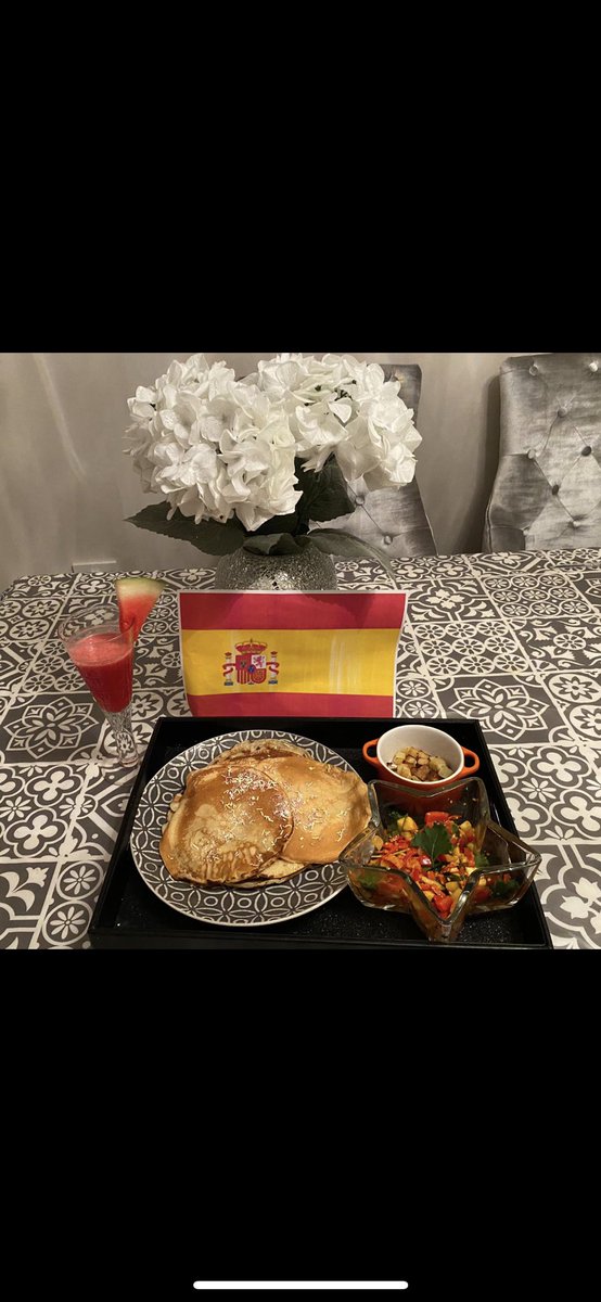 #scotlandloveslanguages #larbertloveslanguages Here is Olivia’s Spanish dish. It is Pisto, Patatas bravas &amp; some Spanish pancakes with a non-alcoholic watermelon sangria 🍉
