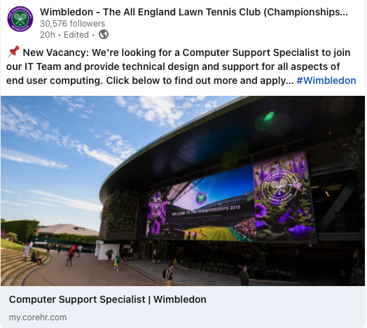Brewj's tweet photo. We're looking for a Computer Support Specialist, Like Tennis, Like IT come throw your hat in the ring. #Wimbledon  @Wimbledon  https://t.co/lq63cljVr9 https://t.co/o3DAF8GQK3