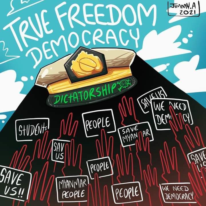 FREEDOM FROM FEAR
#HearTheVoiceOfMyanamr 
#WeNeedDemocraycy