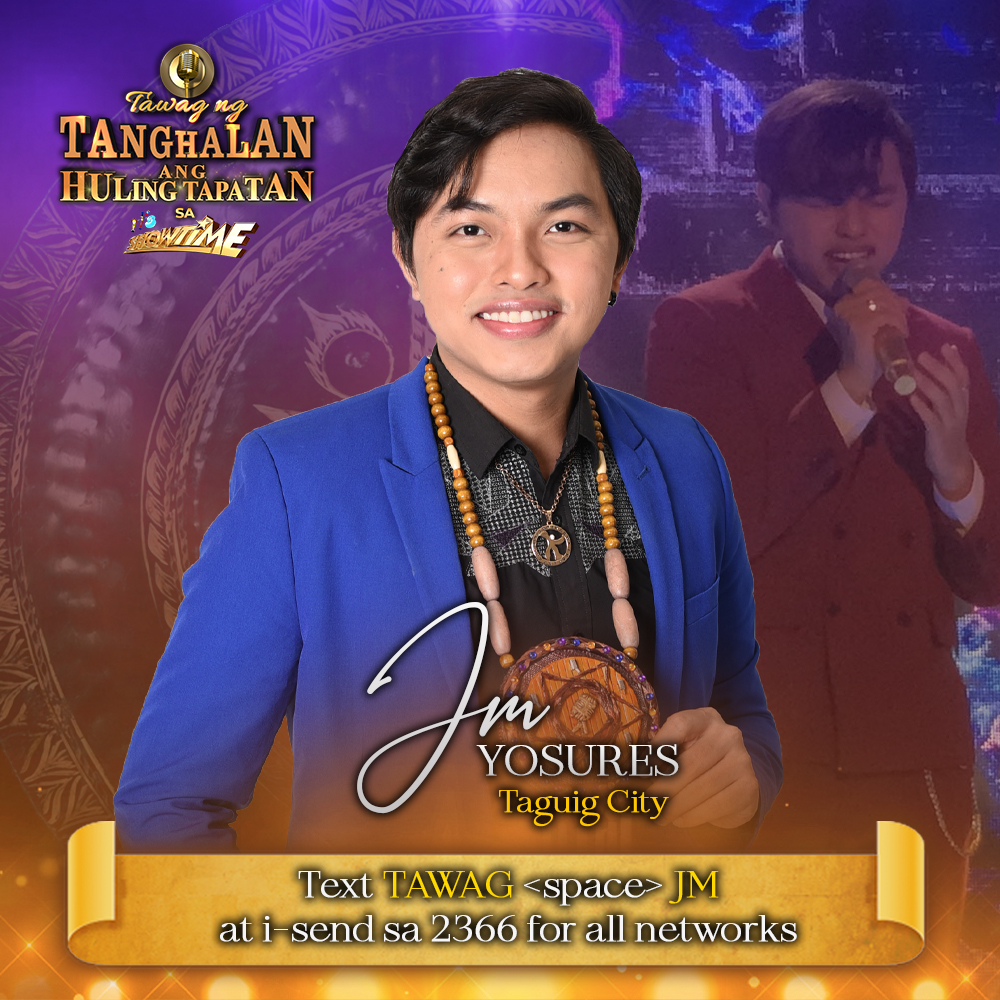 TNTABSCBN's tweet image. 🎙️Madlang People! Si JM YOSURES na kaya ang isa sa mga aabante sa Huling Tapatan? Tutok na sa It&apos;s Showtime! 

Ibida ang suporta sa pagbubukas ng voting lines mamaya.
📲 Text TAWAG&amp;lt;space&amp;gt;JM sa 2366

📢 #ShowtimeHimigsikan 

Watch here: youtu.be/rwg9-FRsGGw