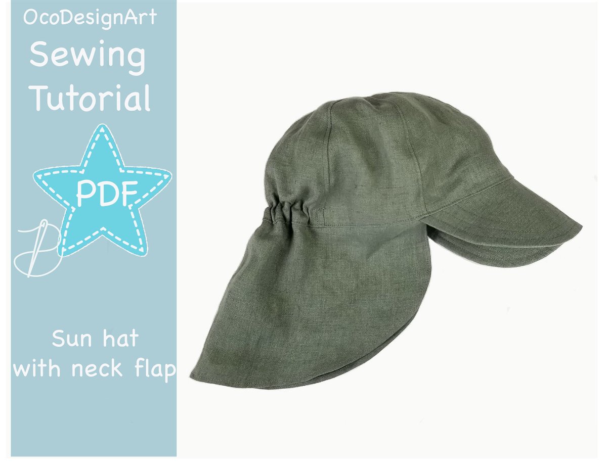 design_oco's tweet image. Excited to share the latest addition to my #etsy shop: Sun hat with neck flap Sewing Pattern • PDF Sewing Pattern •hat pattern • Baby, Kid, Toddler, Infant, child, adult • size NB - Adult. etsy.me/3joeOGX #sewing #easytosew #simpledesign #easysewing #sewingpatt