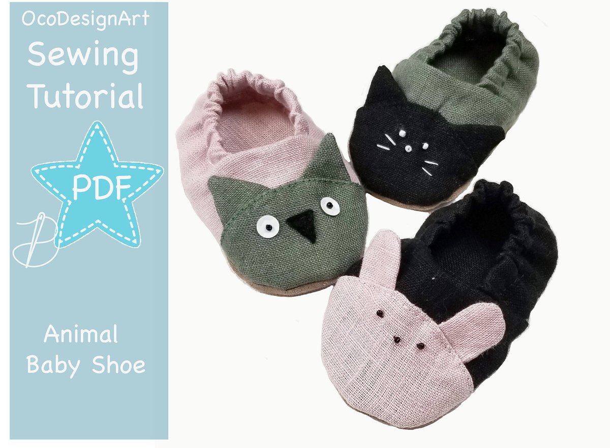 design_oco's tweet image. Excited to share the latest addition to my #etsy shop: Animal baby shoe pattern,Baby shoe sewing pattern, 0 - 24 mos , cat ,bunny and owl. etsy.me/2YOp2H7 #anniversary #sewing #easter #babyshoes #cribshoe #birthdaygift #softsole #babyshoespattern #sewingpattern
