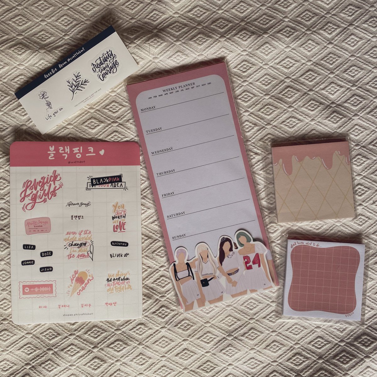 BLONK420's tweet photo. got my stationary bundle &amp; sticker set from @crafttokart today 💗 thank you for the freebies &amp; prompt delivery! i can’t wait to use it 🥰🥰🥰 https://t.co/8K78AgB57b