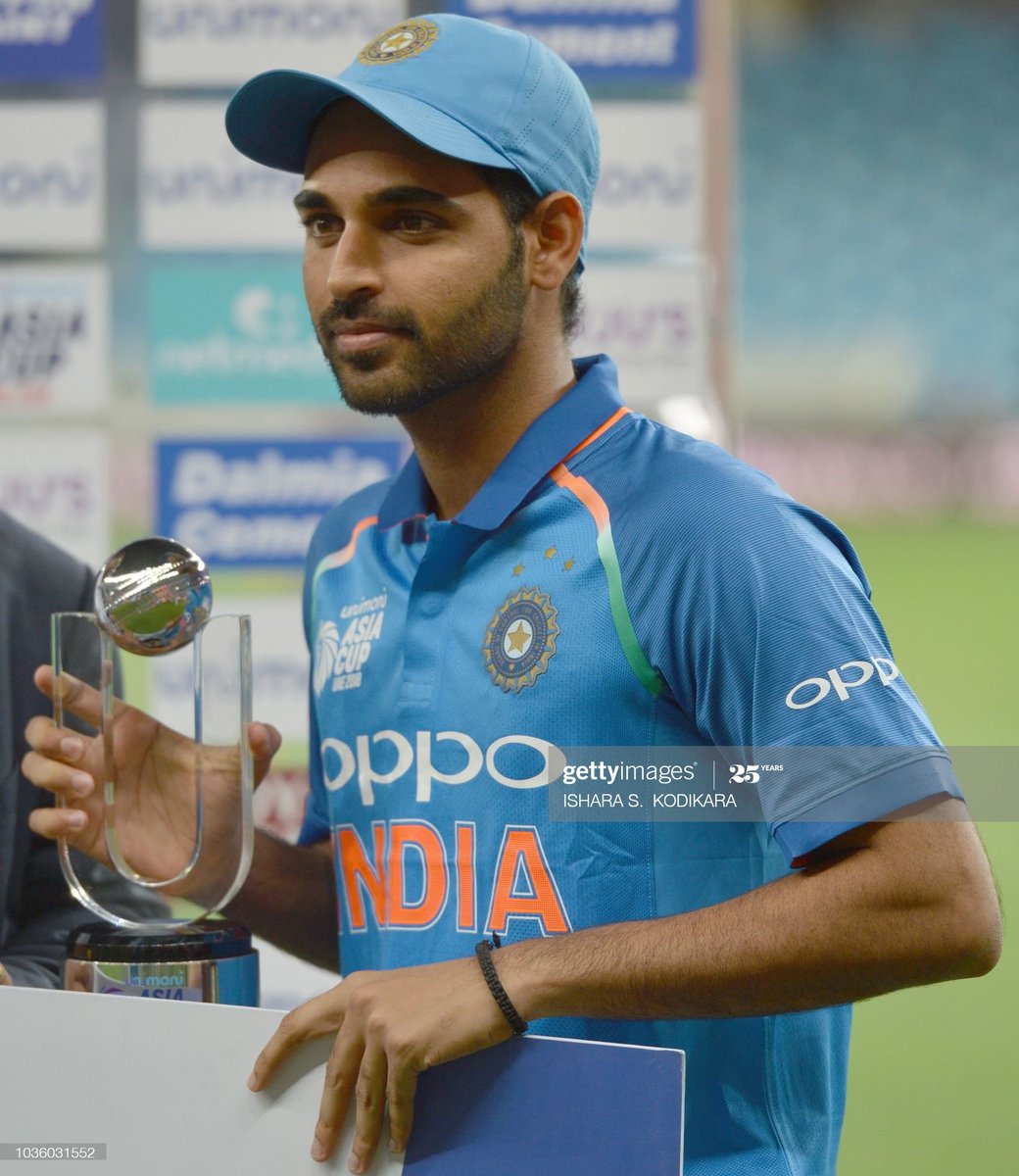 Bhuvi is the only indian Bowler to take three or more Wickets twice conceding less than 10 runs in an ODI match.