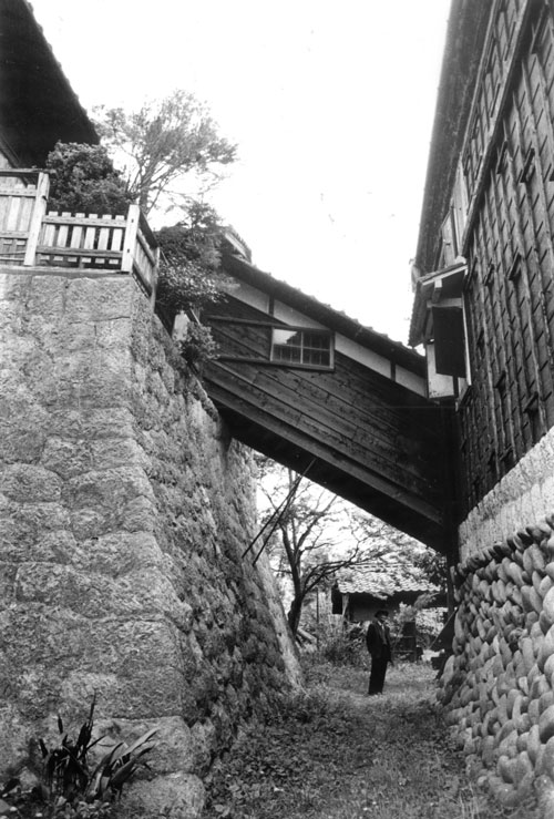 Some clever carpenters connected their main home with Mizuya via covered skybridges/skystairs. Floods are usually accompanied by rains and strong winds so I can imagine it must have been very convenient.