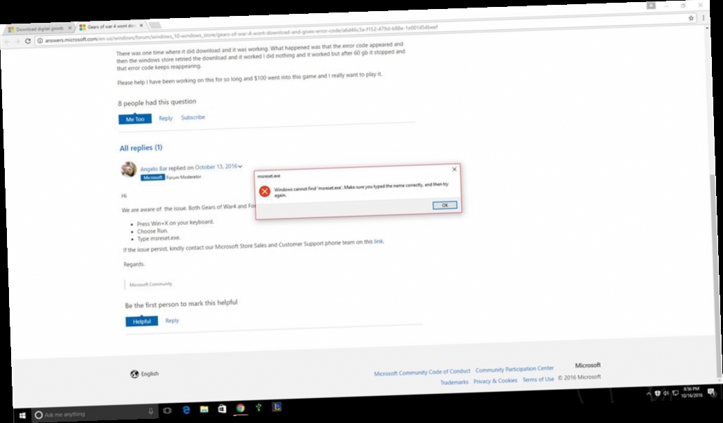 gears of war 4 pc wont download / Twitter