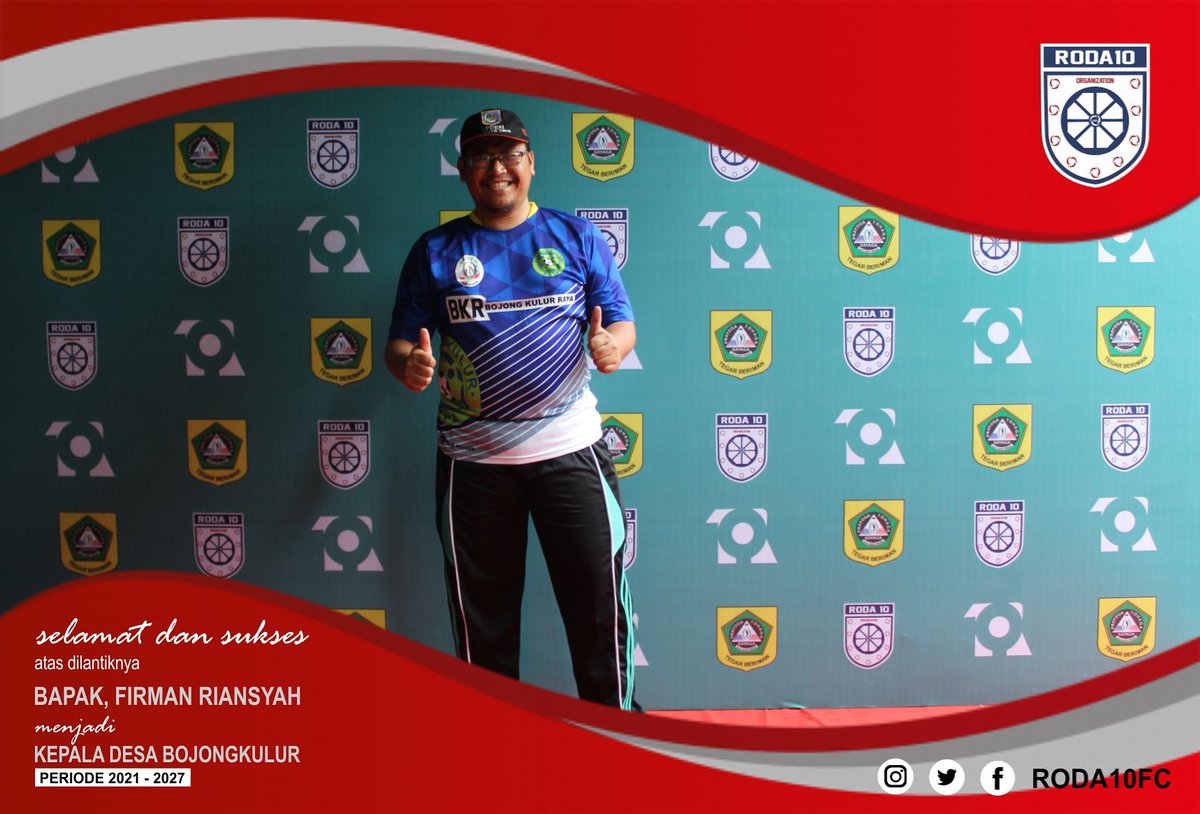 Roda10FC's tweet photo. Selamat &amp; sukses. atas dilantiknya bapak, Firman Riansyah menjadi kepala desa bojongkulur periode 2021-2027. Selamat melanjutkan kebaikan berikutnya untuk bojongkulur 🙌 https://t.co/aBKqeWoJpq
