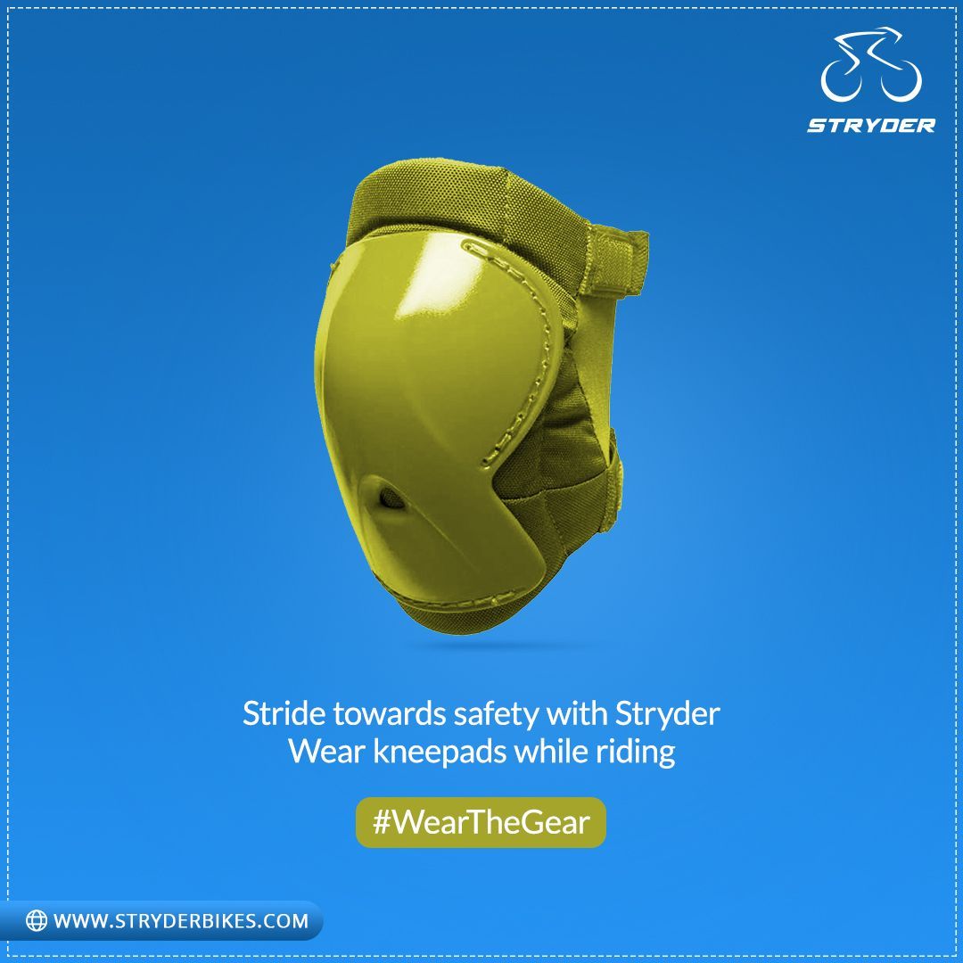 Gear up for safety by securing yourself with proper safety gear at all times. Due to their proximity to the ground, knees are first in line to be injured. Wear knee pads and ride safe.
#WearTheGear

#StryderBikes #WearTheGear #StryderLife