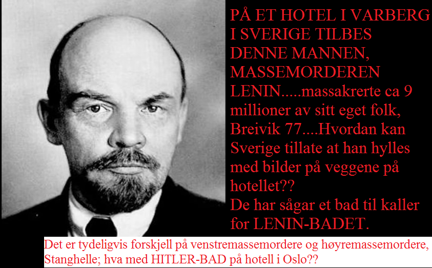 leftiepopulists's tweet photo. Hitler var  bare smågutt å regne i antall myrdede per volum. Men like fullt faen henger det bilder av morderen på alle vegger på hotellet i Varberg.
@jimmieakesson @Lykten_no @HRSnorge 
Det liker Norges Nye sosialist, sitat Gjems Onstad @erna_solberg 
@HandelshoyskBI @btno @Hoyre https://t.co/5zcHyfIXks