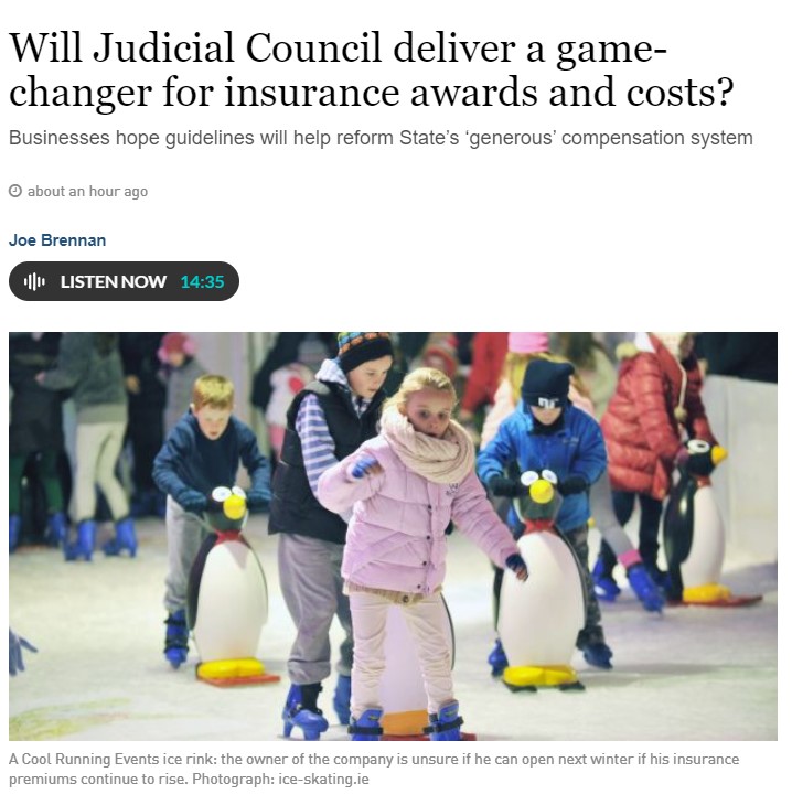 InsuranceRefIre's tweet photo. "There is little doubt...that a group of judges, meeting virtually at 10:30am on Friday, hold the key to the future of insurance costs in the Republic."

We call on the Judicial Council to reduce awards for minor personal injuries by 80%.
#InsuranceReform

https://t.co/NxZTc6RzUm https://t.co/1HguUnGR6M