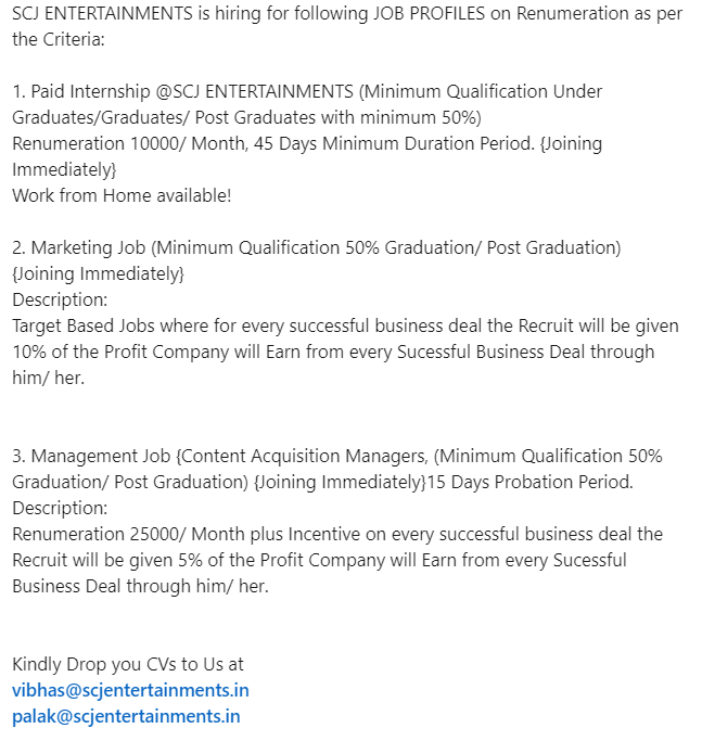 seasonviews's tweet photo. #EmploymentNews #CareerOpportunities #mediajobs-12
Info Courtesy Various #MediaSources
#employment #job #careers #movie #Bollywood #Television #OTT #DigitalTransformation #filmmaking #YouTube #Entertainment https://t.co/Rxy4ZgOWF6