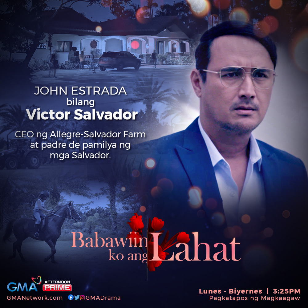 GMADrama's tweet photo. Ang mga Salvador
@iammendozapau bilang Iris Salvador
John Estrada bilang Victor Salvador
Tanya Garcia-Lapid bilang Christine Salvador
#BabawiinKoAngLahat https://t.co/6LjJ9Jo0rN
