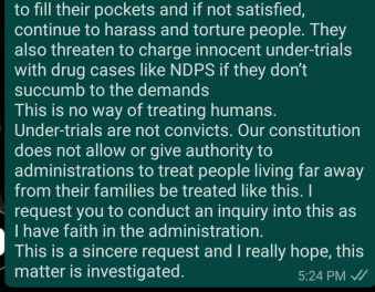 NrisFor's tweet photo. @PMOIndia Sir
There is a big extortion racket going on in Bhondsi Jail, Gurgaon. Under-trials are being harassed nonstop. People are trying to kill themselves as they cannot bare the torture. Please help. See attached write-up
@cnni  @CNNindia @cmohry @police_haryana @DgpHaryana https://t.co/NkY5WjhF7p