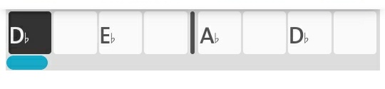 The chord progression (a series of chords played in a sequence) is IV, V, I, IV. (btw these are written in roman numerals) In other words, the chord letters are Db, Ebsus, Eb, Ab, and Db.