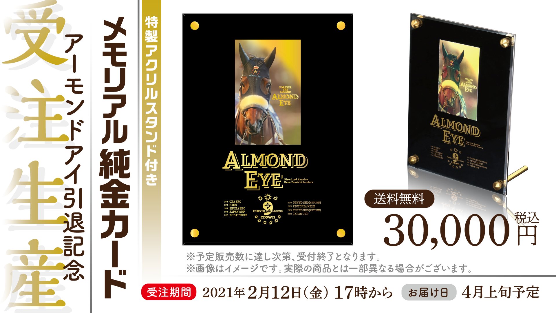 限定品】アーモンドアイ号 引退記念純金カード 美品 爆売り