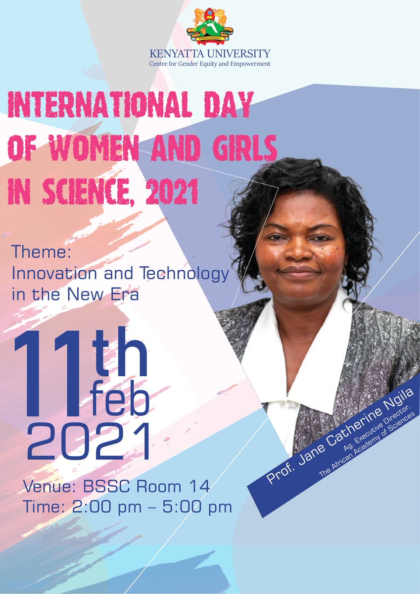 KenyattaUni's tweet photo. INTERNATIONAL DAY OF WOMEN AND GIRLS IN SCIENCE: https://t.co/1mRVtrQ8FJ  #GirlsInSTEM #WomenInSTEM #WomenInScience https://t.co/craukcEVdc