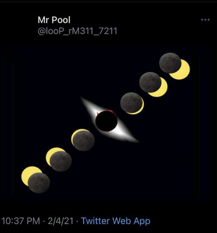 If I have to point to some date or period, let's see when the Moon is more similar to the image dropped, a New Moon, we are in Moon Cycle 1214, New Moon on February 11. Last year I suggested this period on my pdf about  @looP_rM311_7211 theories. 8/*