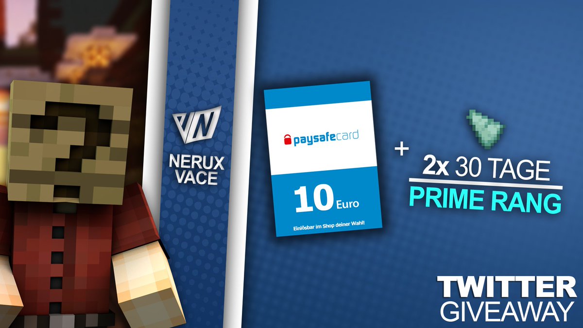 NeruxVace's tweet image. 🎁 GEWINNSPIEL 🎁

Heute verlosen wir für die Community:
1x 10€ paysafecard
2x Prime 30 Tage

Was ihr dafür tun müsst:
▶️ @NeruxVace.net folgen ❤
▶️ Tweet retweeten 🔁
▶️ 2 Freunde markieren ✏️

Viel Glück an alle Teilnehmer! 🍀

Ende: 🗓 
▶️ 12.02.2021