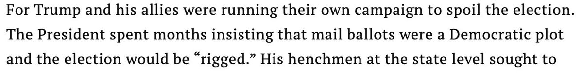 Unprecedented use of mail ballots were literally a Democratic strategy.Does that make the election "rigged"? No, but it introduces a longer chain of custody, an extra layer of complexity, and more opportunities to screw up. New York is still counting!