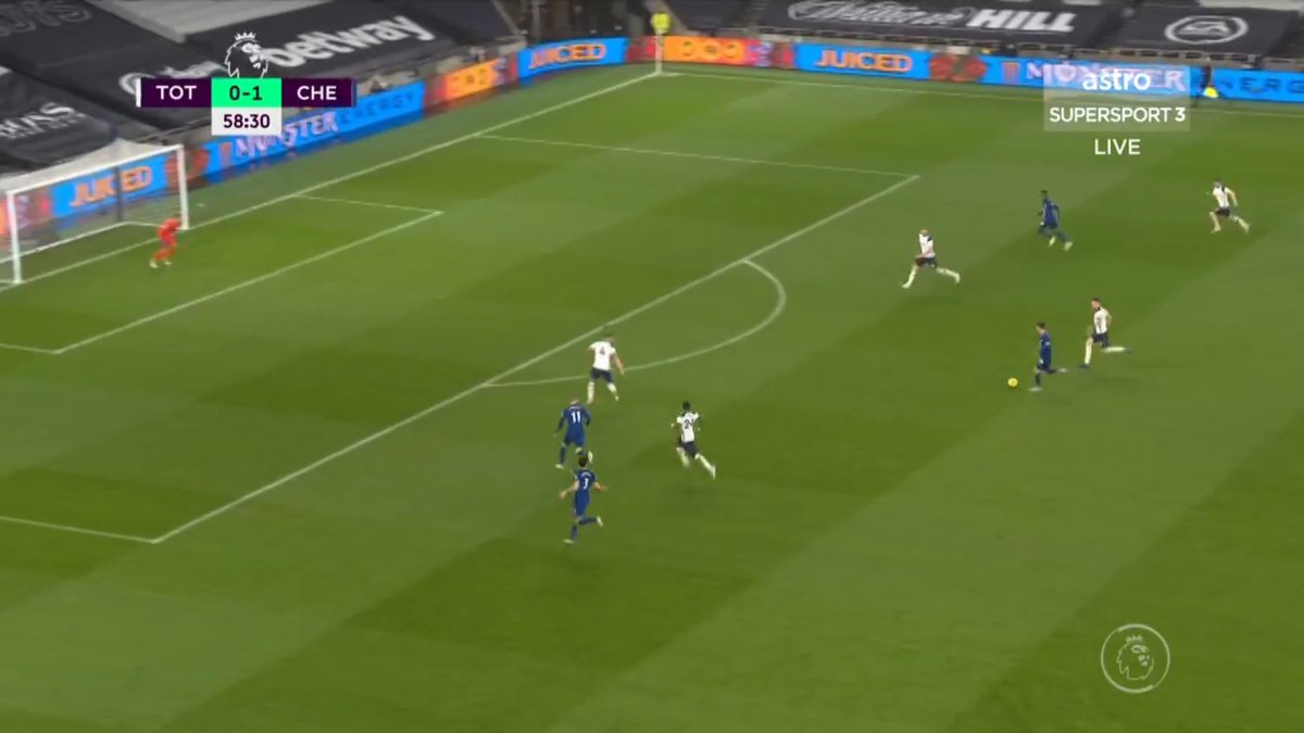 Good passing range and accuracy from Mendy, lovely Kova spin, and see the oceans of space Mount finds again. he peels off Holjberg who still thinks Mount is behind him but he's long gone, Holjberg scrambling back. Werner makes an awful run but Mount's final ball is better here