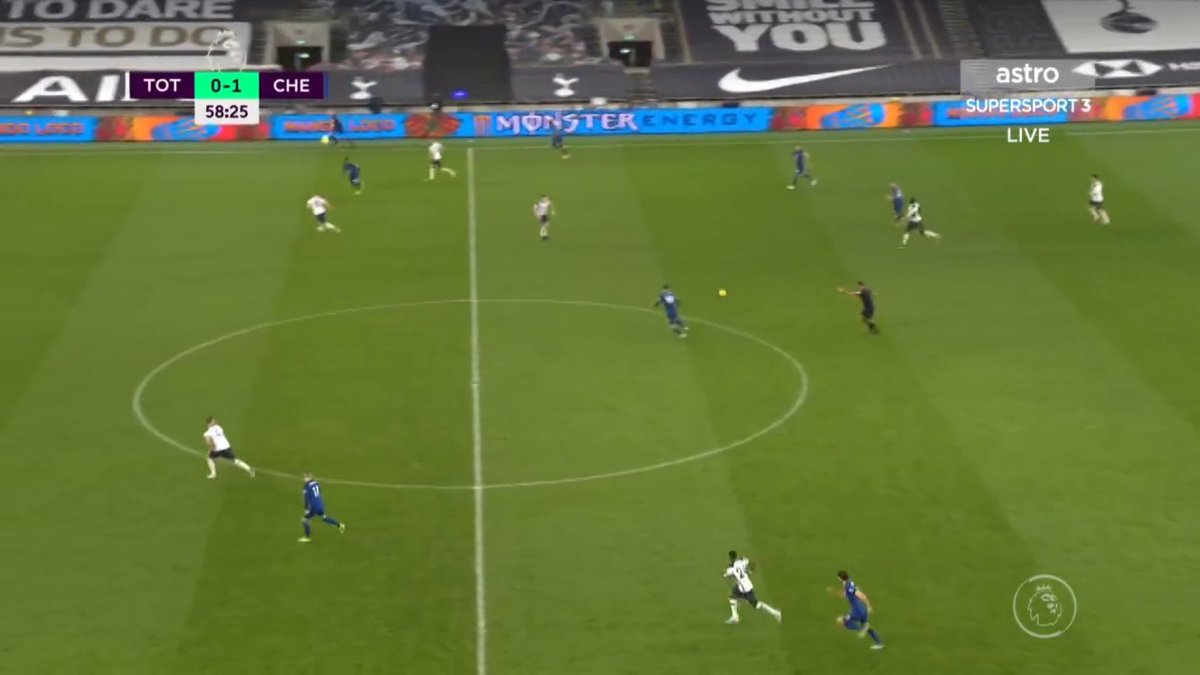 Good passing range and accuracy from Mendy, lovely Kova spin, and see the oceans of space Mount finds again. he peels off Holjberg who still thinks Mount is behind him but he's long gone, Holjberg scrambling back. Werner makes an awful run but Mount's final ball is better here