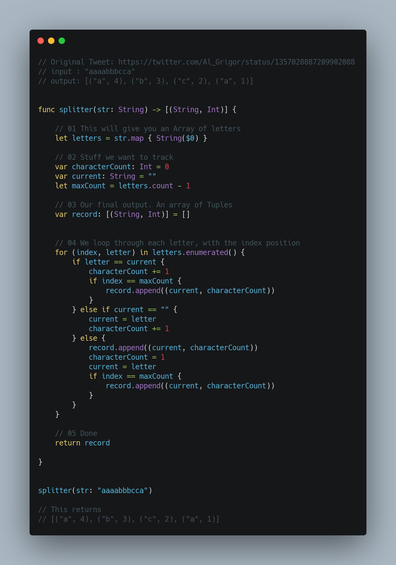 coding challenge in swift