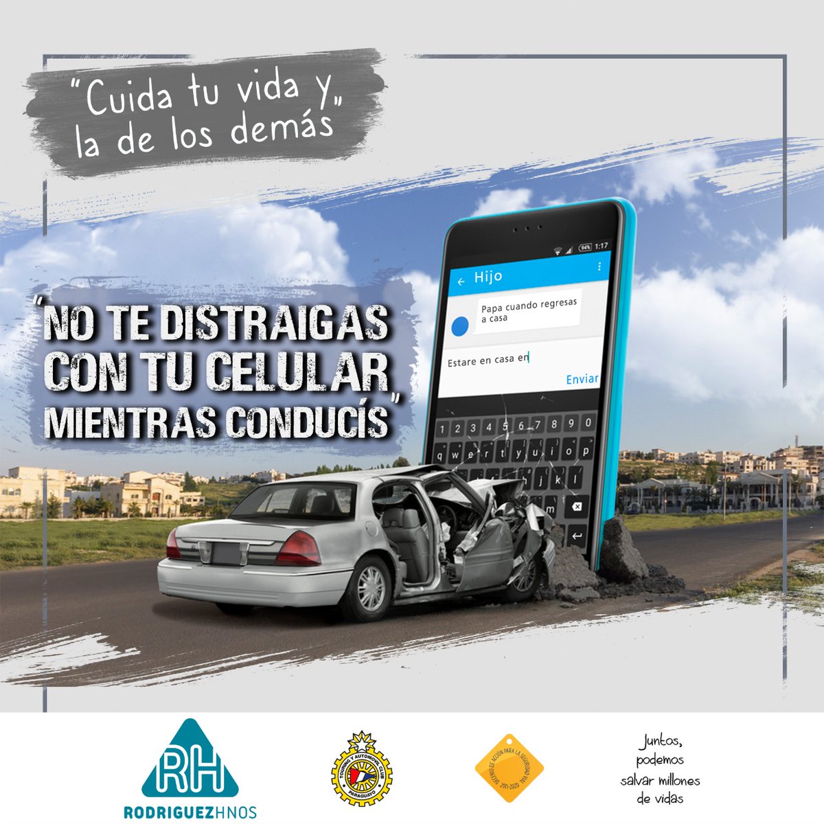 rhteconviene's tweet photo. ❌Ningún mensaje es más importante que tu vida. Al conducir evitá distraerte con tu celular, mantenete siempre concentrado en tu camino.
"Juntos, podemos salvar millones de vidas"
#SeguridadVial #RespetoVial #Tacpy #Paraguay #JPSMV https://t.co/mv8ywRIPSw