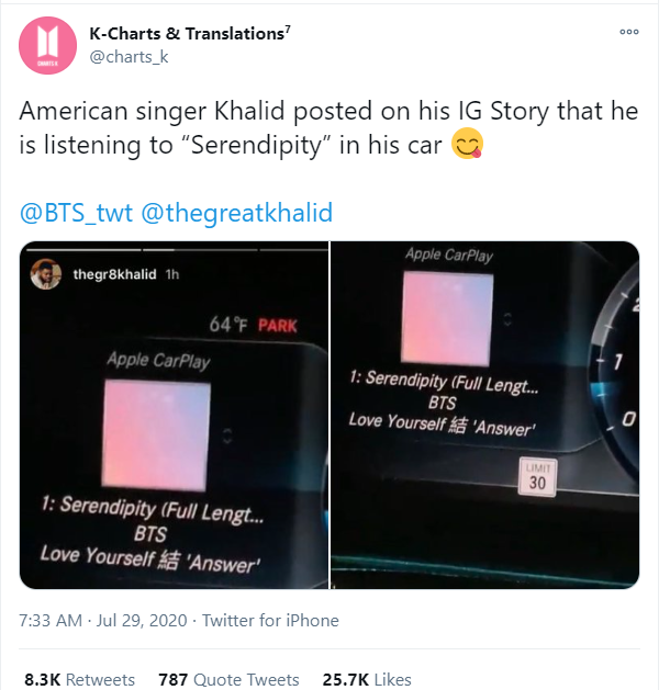 Khalid being a Serendepity stan.