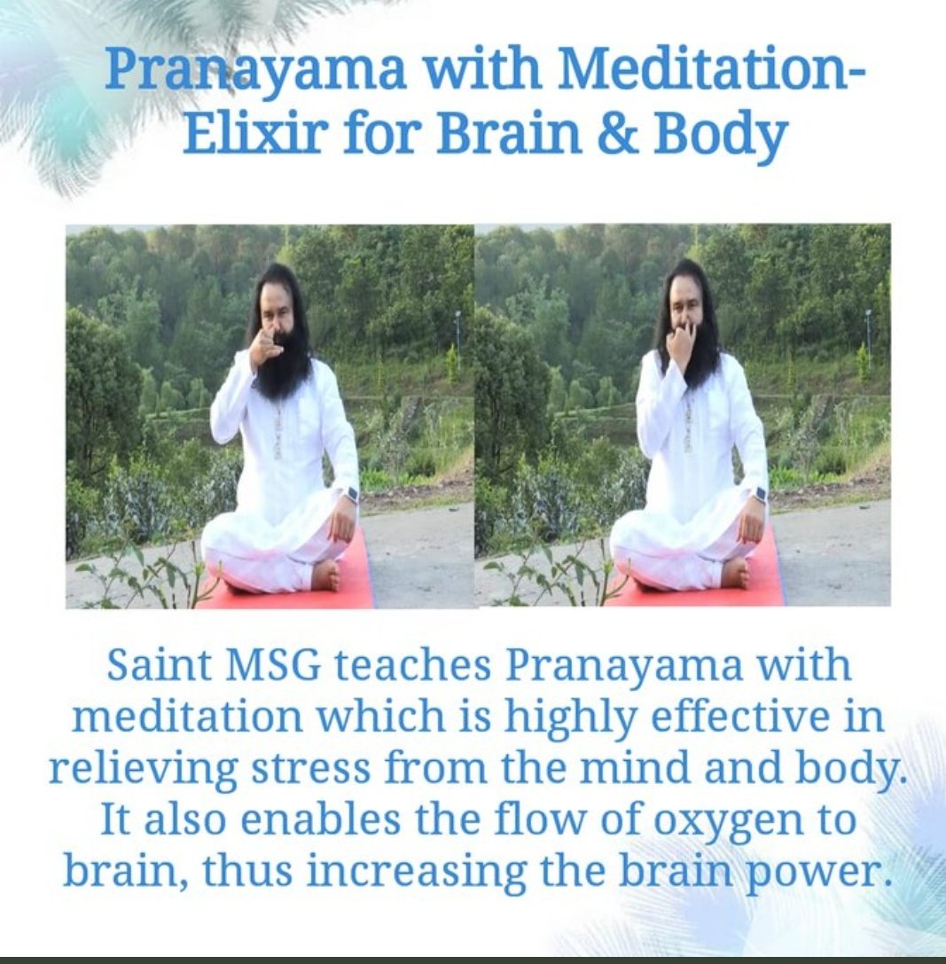 insanjassi120's tweet photo. Saint Dr @Gurmeetramrahim Singh ji insan teach us to live healthy and happily by doing meditation regularly with pranayama. It's helpful to get rid of stress . 
#FridayFitness https://t.co/3dqrKxAArs