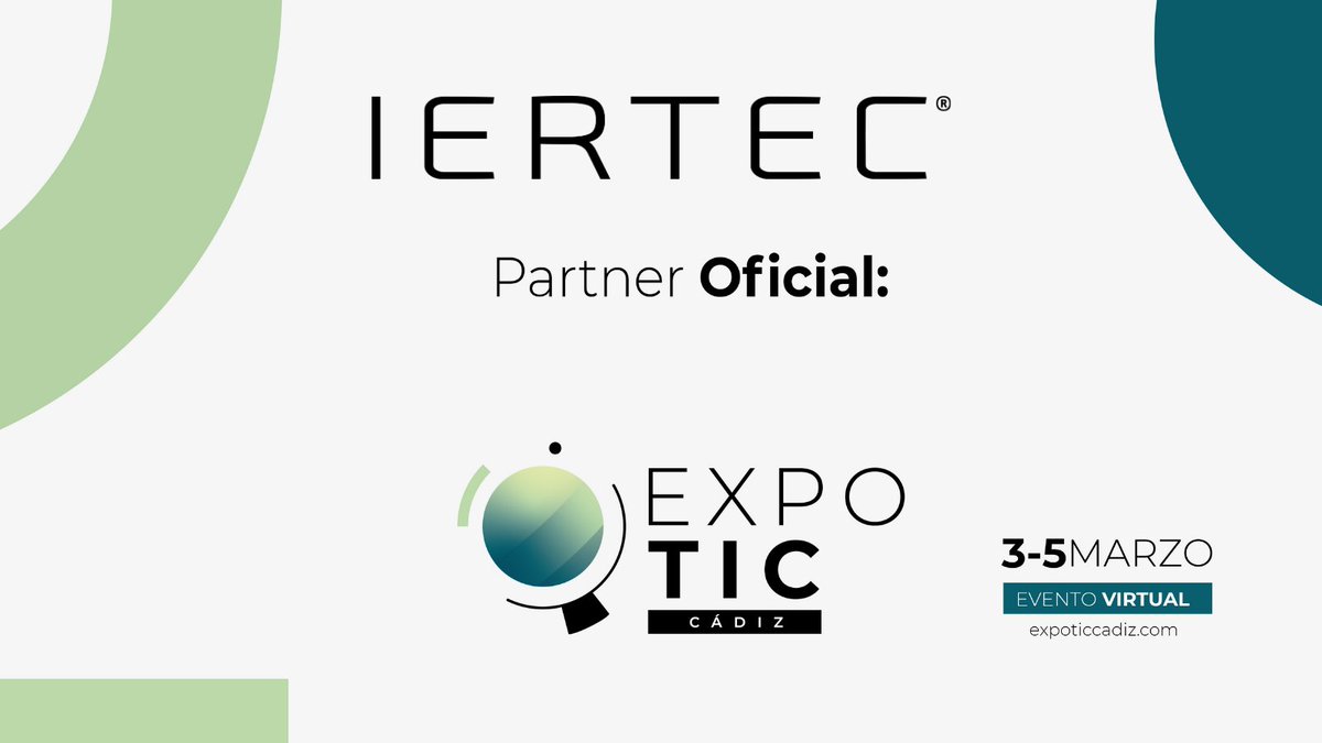 🔵 Tenemos el placer de anunciar que <a href="/iertec_/">IERTEC</a> es Partner Oficial de #ExpoTICcadiz 

IERTEC SMART TECHNOLOGIES es una empresa 100% española que nace de la pasión por la tecnología y la innovación.

iertec.com 

👉 3-5 de Marzo tu cita con el #ComercioExterior 🌐