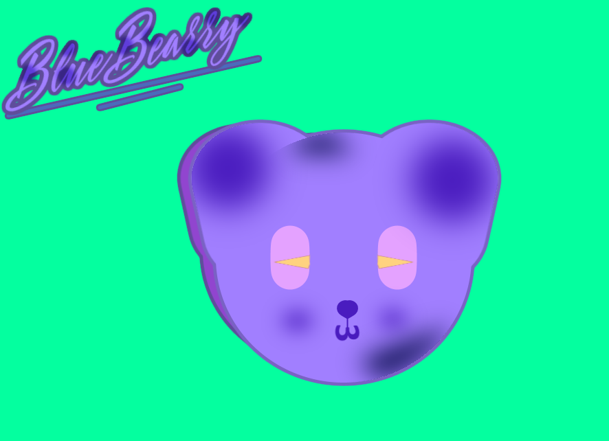 BlueBearry! 🫐🐼 (For school drawing tutorial project! 🙃)