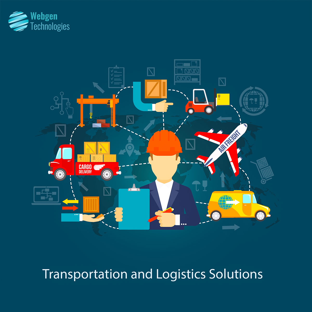 Webgentweet's tweet image. Transportation and Logistics Solutions tailored to your needs, to enable smart warehouse to accelerate asset utilization and offer real-time visibility into different processes.
#Customlogisticsapplication #Businessappdevelopment #logisticsappdevelopment #logistics #logisticsapp