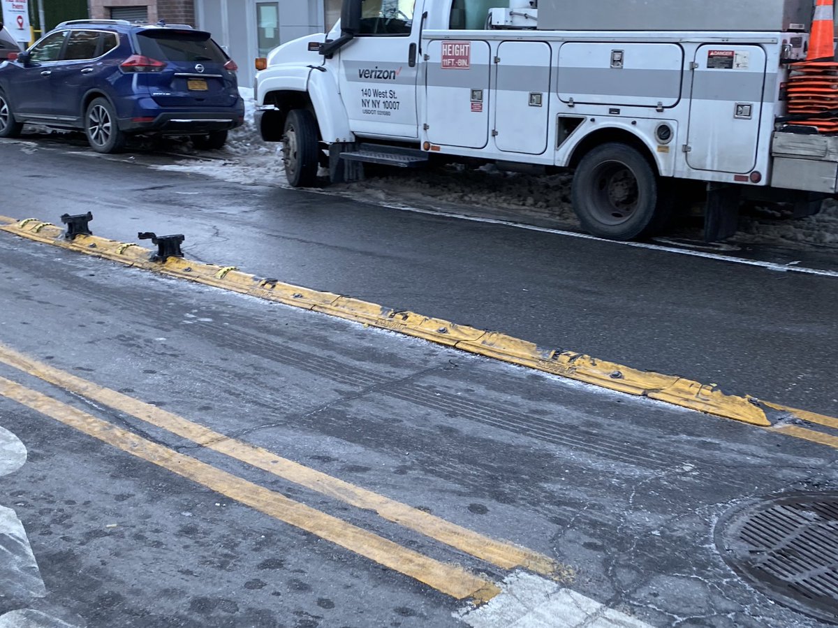 Goodbye again, my bollard friends. They're off to whatever corner of Brooklyn  @NYCSanitation plowed them to.Little help,  @NYC_DOT?