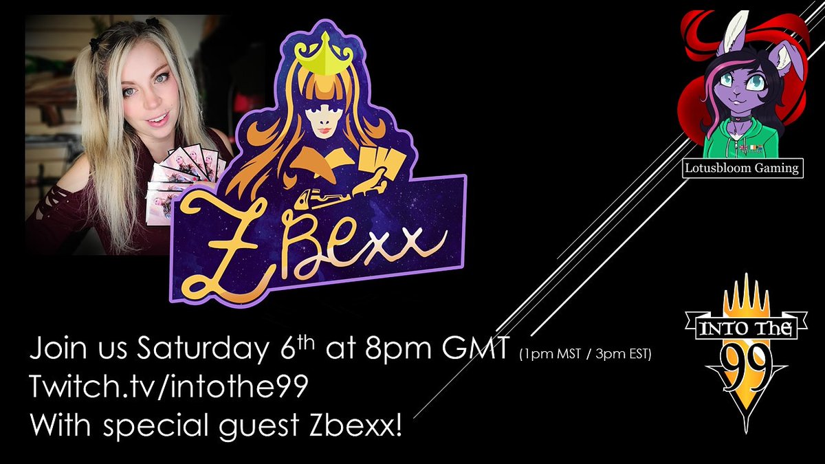 Make sure to tune in this weekend for an awesome stream featuring <a href="/zbexx/">𝚉𝙴𝙽𝙰𝙸𝙳𝙴 𝙱𝙴𝙲𝙺𝙷𝙰𝙼</a> at 1pm MST / 3pm ET / 8pm GMT hosted by our very own @lotusbloom_gaming !!

twitch.tv/intothe99