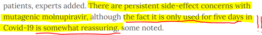 7/n Les résultats des essais cliniques sont attendus pour Mars 2021 MAIS les données préliminaires montrent un potentiel pour des effets secondaires sévères à long terme dus à son fort potentiel mutagène !  https://pharmaphorum.com/news/merck-co-adds-covid-drug-to-pipeline-with-oncoimmune-buy/ https://www.biopharmadive.com/news/merck-coronavirus-drug-supply-operation-warp-speed/592712/