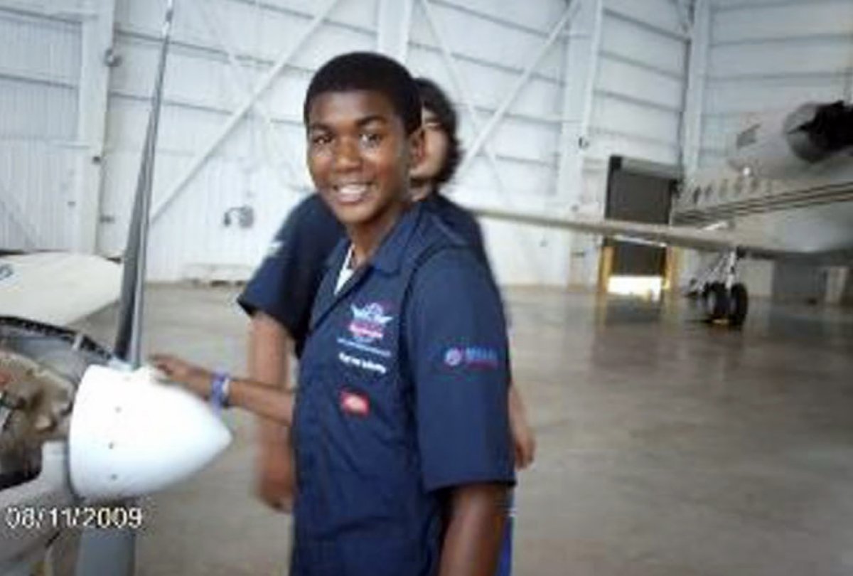 Today is Trayvon Martin's birthday. This picture has always been a favorite of mine. Never once did the media mention the kid who went to Space Camp.