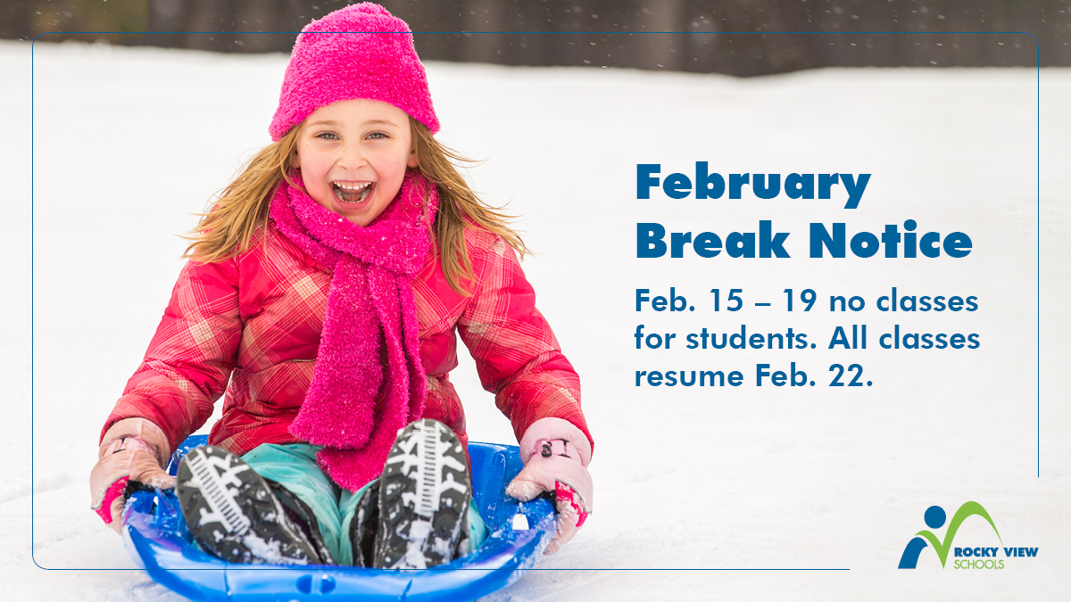 Please note: there will be no classes for RVS students, Feb. 15 - 19. The February break encompasses Family Day, vacation days &amp; Teacher’s Convention. Classes (in-person &amp; online) will resume Feb. 22. We wish everyone has a safe &amp; healthy break! #rvsed #abed