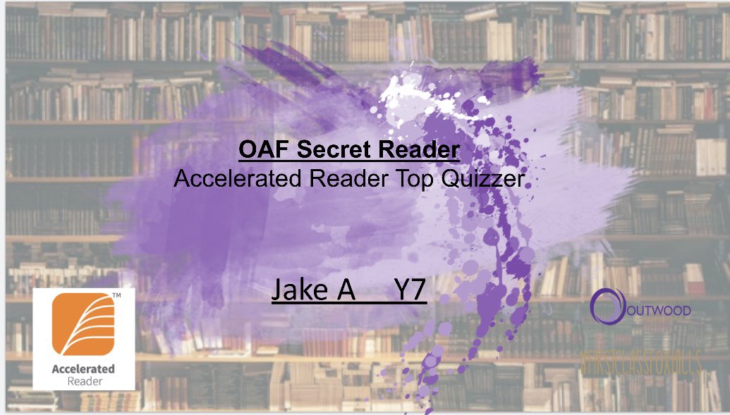 OutwoodFoxhills's tweet image. Well done to the following Accelerated Reader Top Y7 Quizzers! #FirstclassFoxhills @AccReader #Reading #Secretreader 🤩🥳