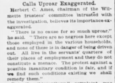 Not to worry, a village official said: "There are no negroes here except those employed in the various households."