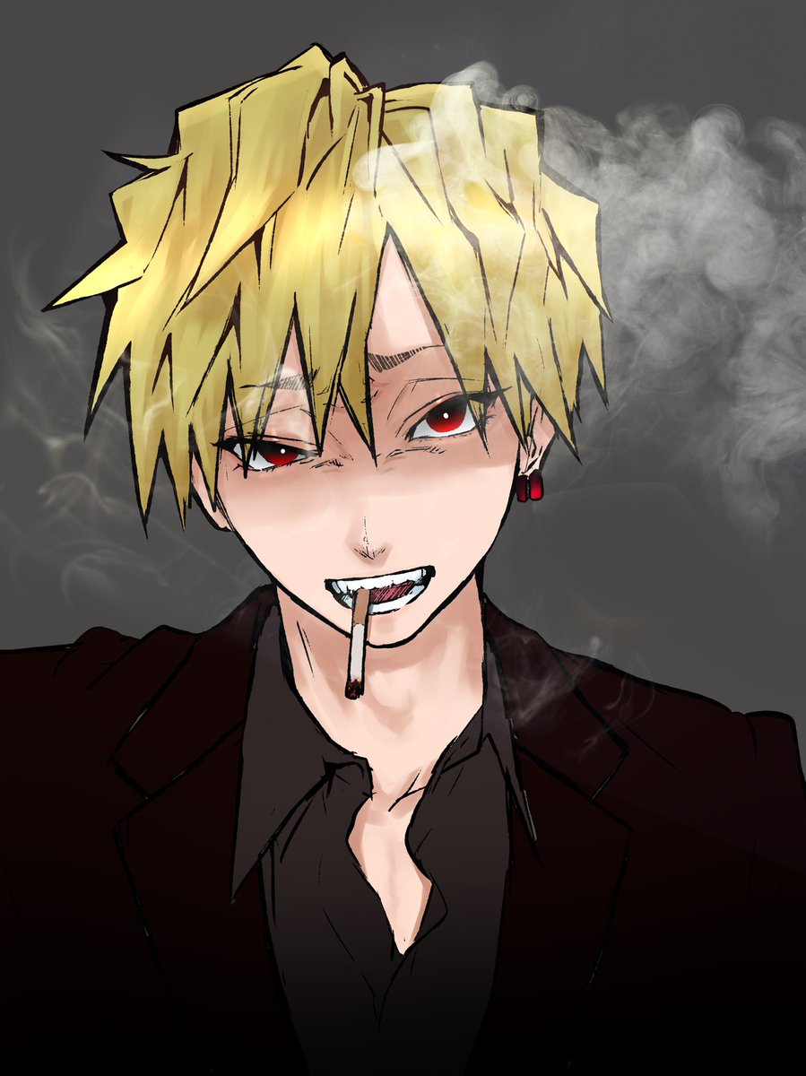 煙草 創作 金髪 男の子のイラストだけで興味を持ってくれる方へ届け もつなべ 絵描きマン のイラスト